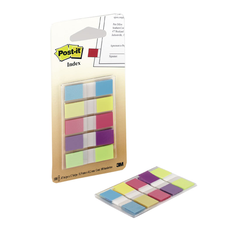 Pašlīpošie indeksi Post-it  12x43 mm 5 krāsas
