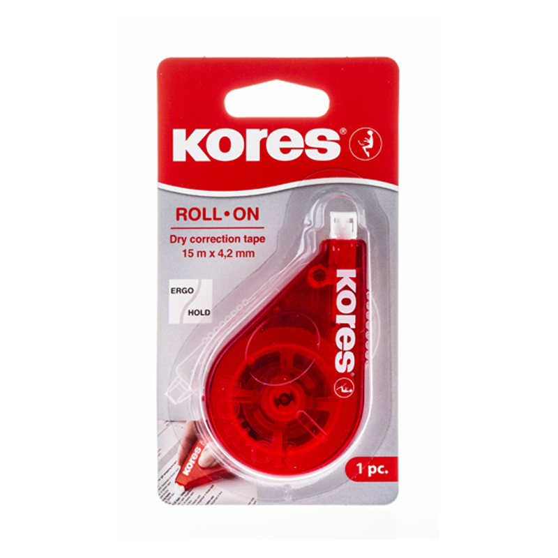 Korekcijas rolleris KORES Roll on Red, 4.2mm x 15m