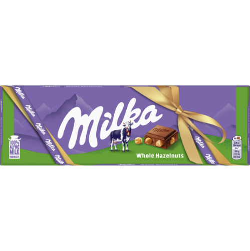 Šokolāde MILKA piena šokolāde ar lazdu riekstiem, 250 g