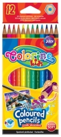 Krāsainie akvareļu zīmuļi COLORINO 12 krāsas, otiņa komplektā