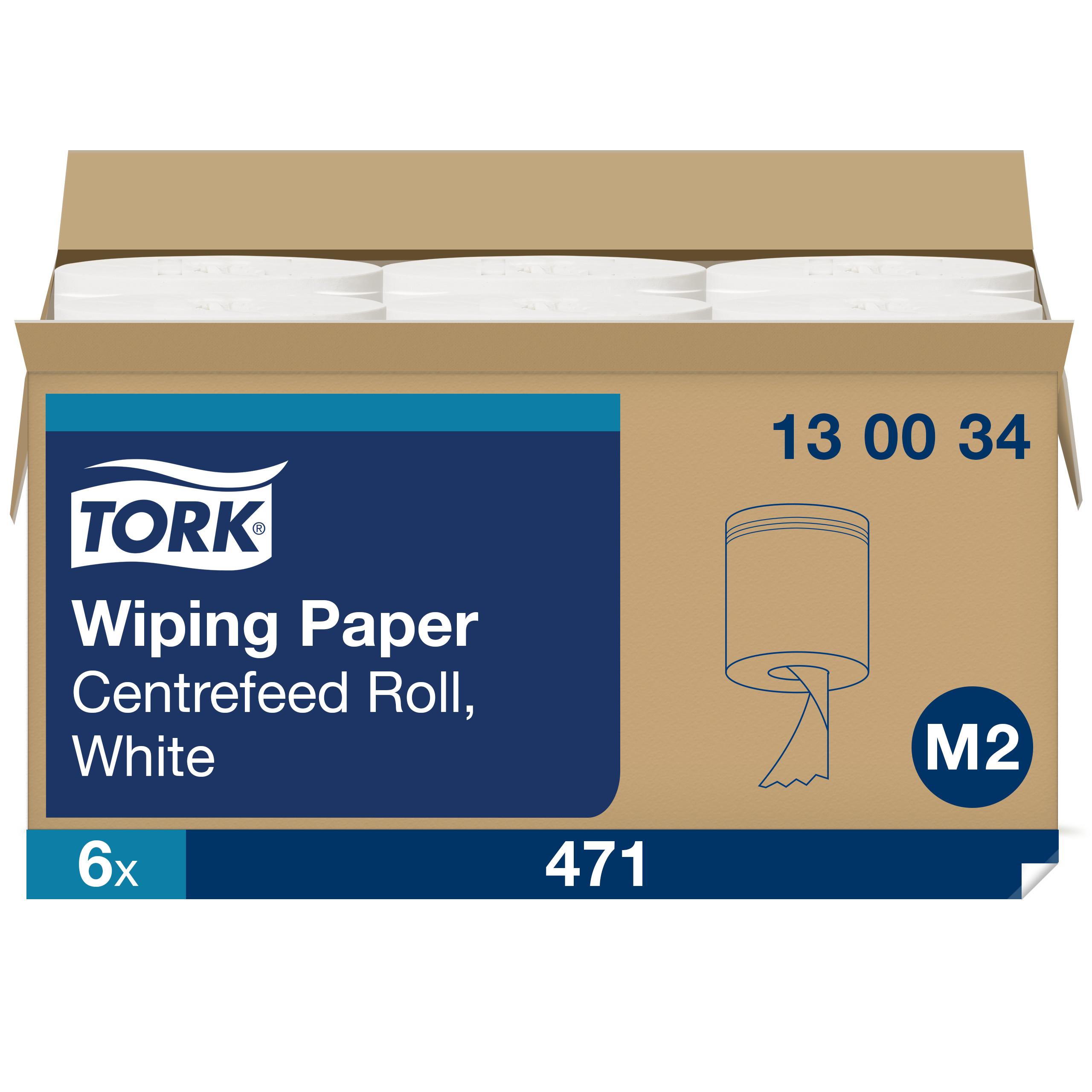 Papīrs slaucīšanai TORK Advanced, 1 sl., 471 lapas rullī, 19.5 cm x 165 m, baltā krāsā