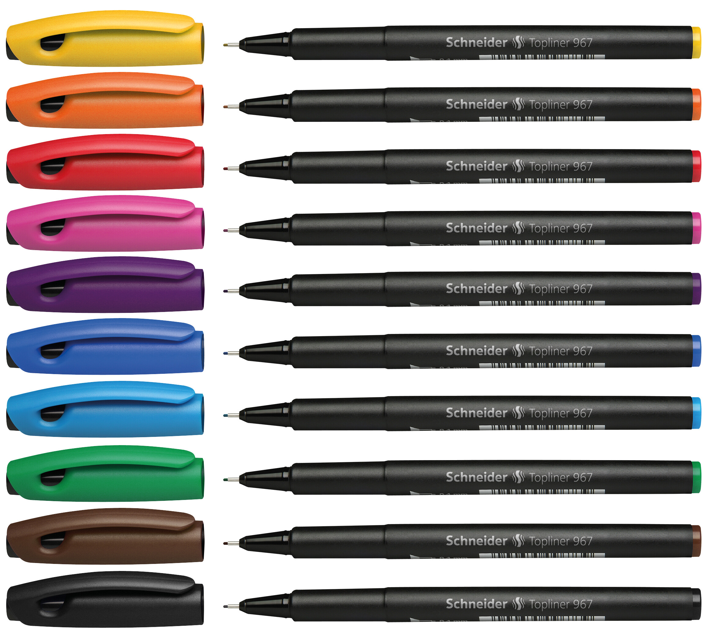 Pildspalva liners SCHNEIDER TOPLINER 967, 0.4mm, 10 krāsu komplekts