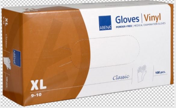 Cimdi vinila ABENA Classic, bez pūdera, XL izm., caursp., 100gab