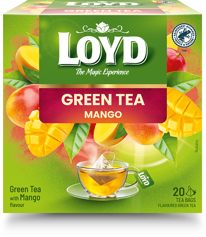 Aromatizēta zaļā tēja LOYD ar mango garšu 20x1,5g (maisiņos)