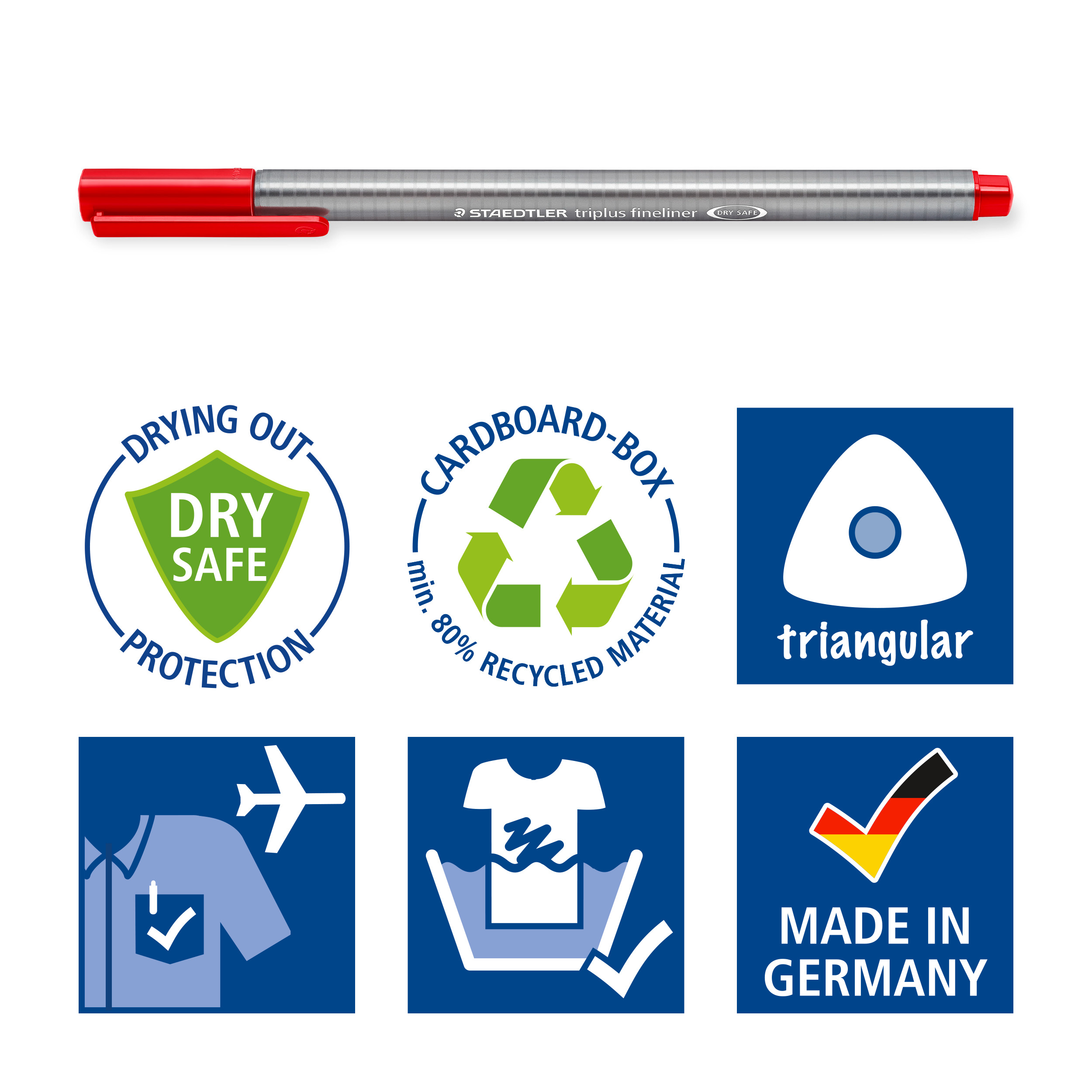Flomasterveida pildspalva STAEDTLER TRIPLUS fineliner, 0.3mm, zila tinte