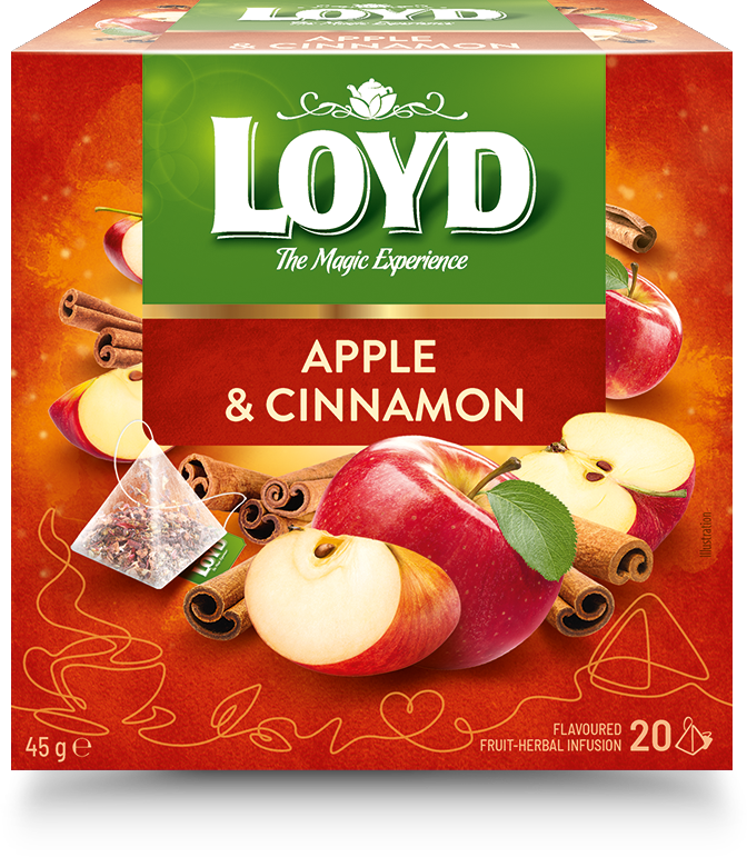 Augļu tēja LOYD Pyramids ar āboliem un kanēli 20 x 2.2g