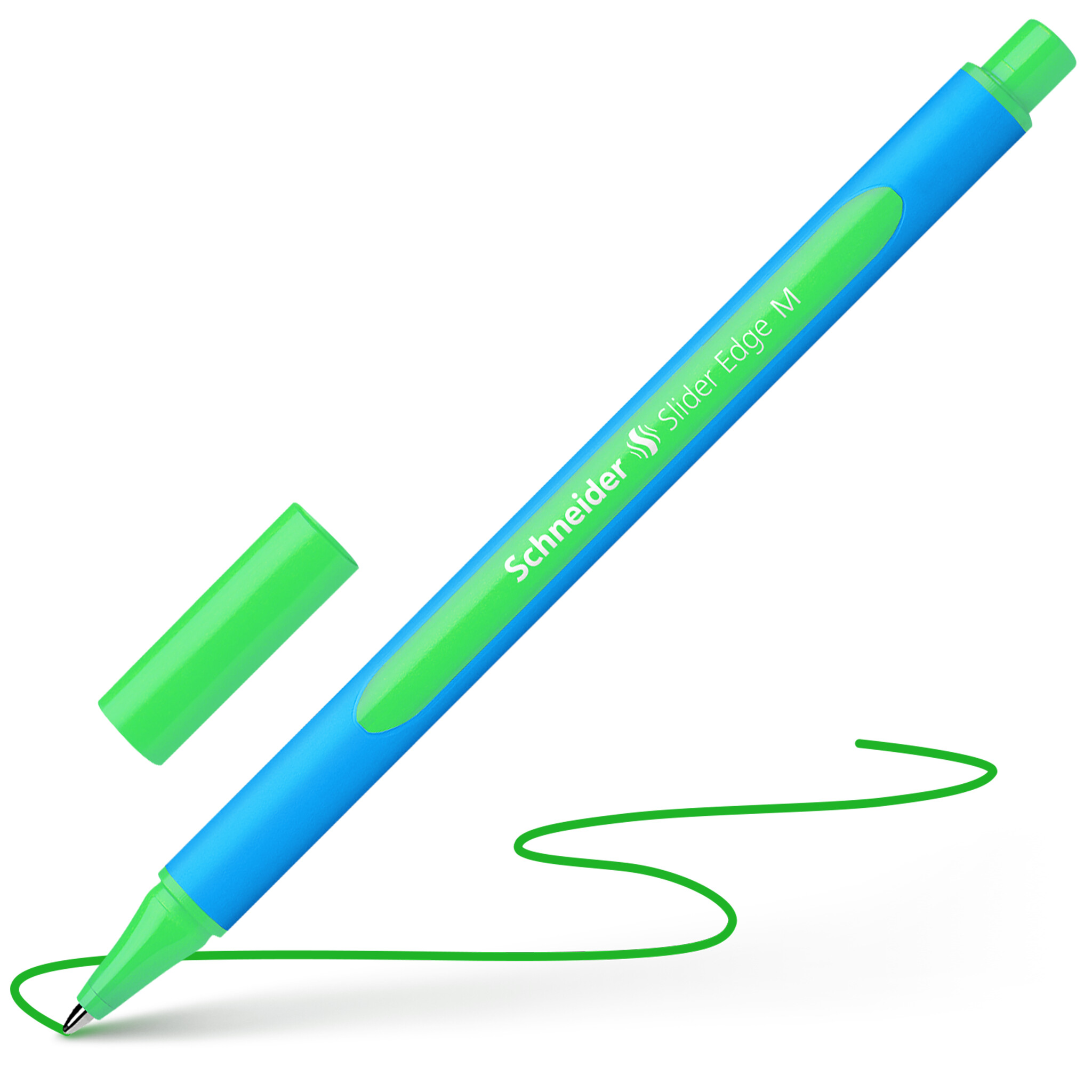 Lodīšu pildspalva SCHNEIDER SLIDER EDGE 0.7mm, zils korpuss, zaļa tinte