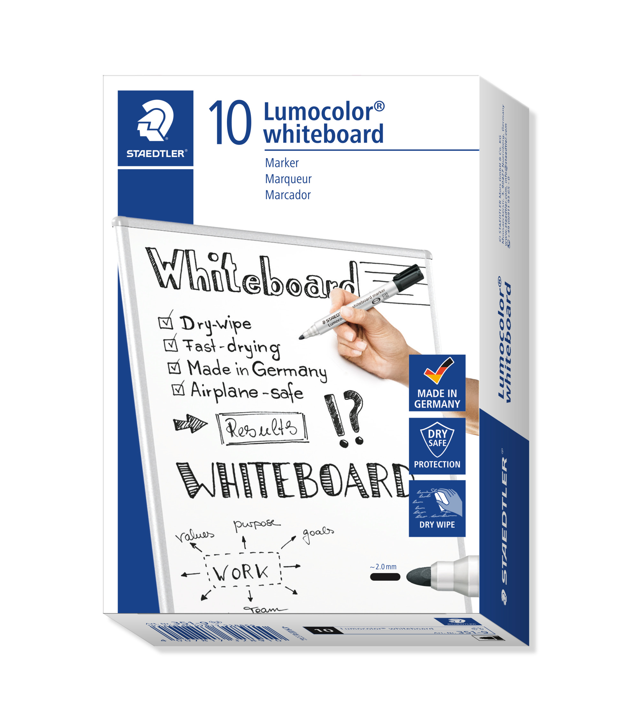 Marķieris tāfelei STAEDTLER, konisks, melns