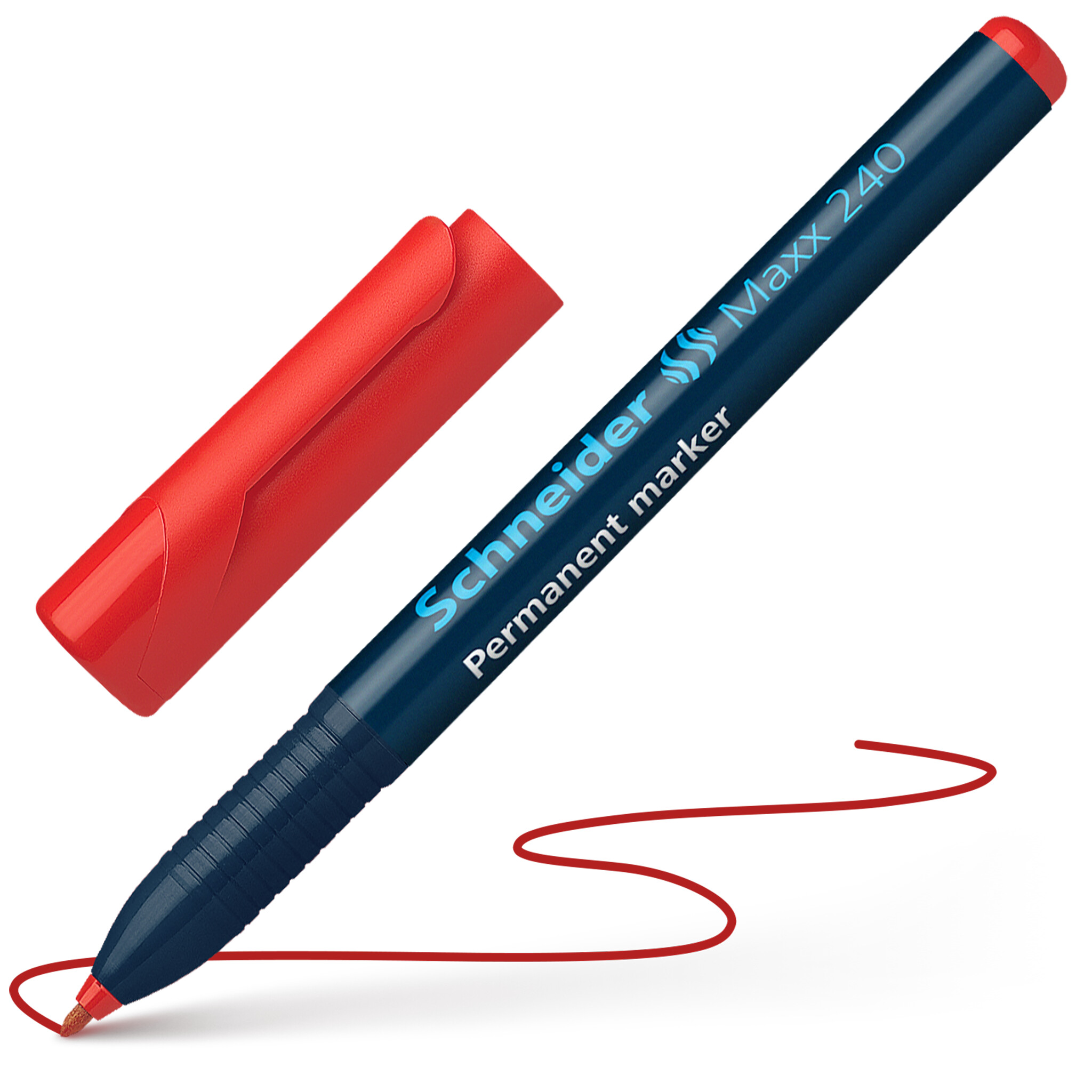 Noturīgais marķieris SCHNEIDER Maxx 240 konisks 1-2mm, sarkans
