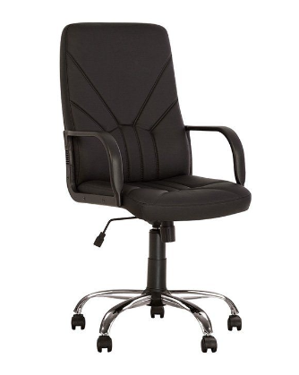 Biroja krēsls NOWY STYL MANAGER  Tilt CHR68, melnas ādas imitācija
