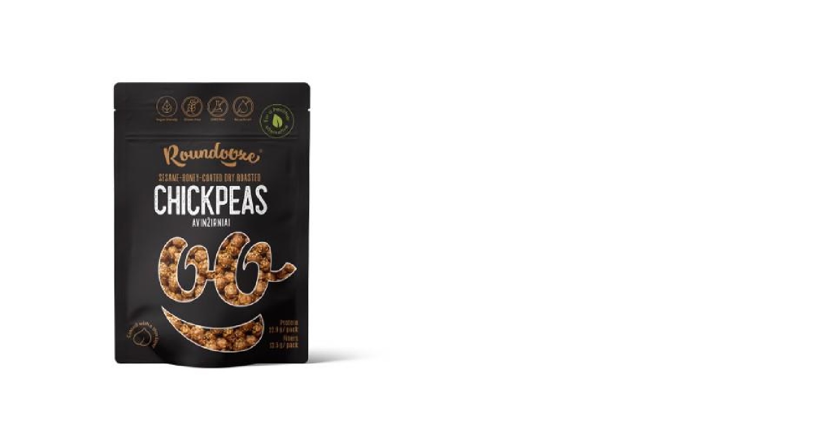 Turku zirņi ROUNDOOZE, grauzdēti, ar sezama sēklām un medu, 150g