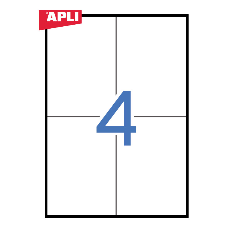 Uzlīmes APLI ILC ar izmēru 105x148mm, 25 loksnes/4 uzlīmes loksnē
