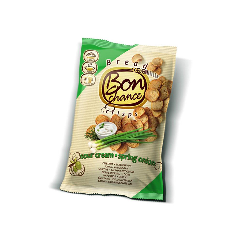 Maizes grauzdiņi BON CHANCE ar krējuma garšu un lokiem, 120 g