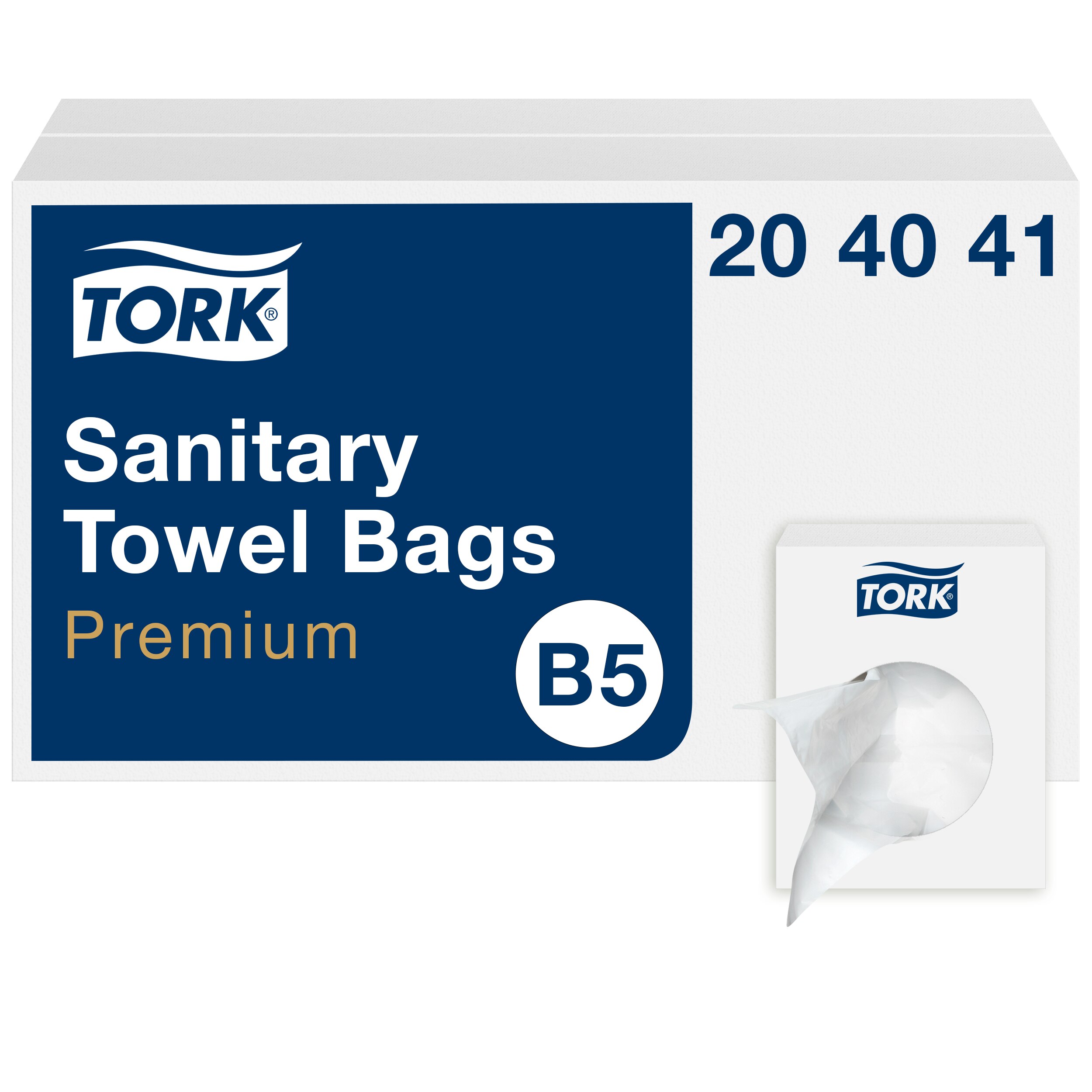 Sanitārie atkritumu maisi TORK B5, 25 gab./iepak., 7 x 26 cm, baltā krāsā, 204041