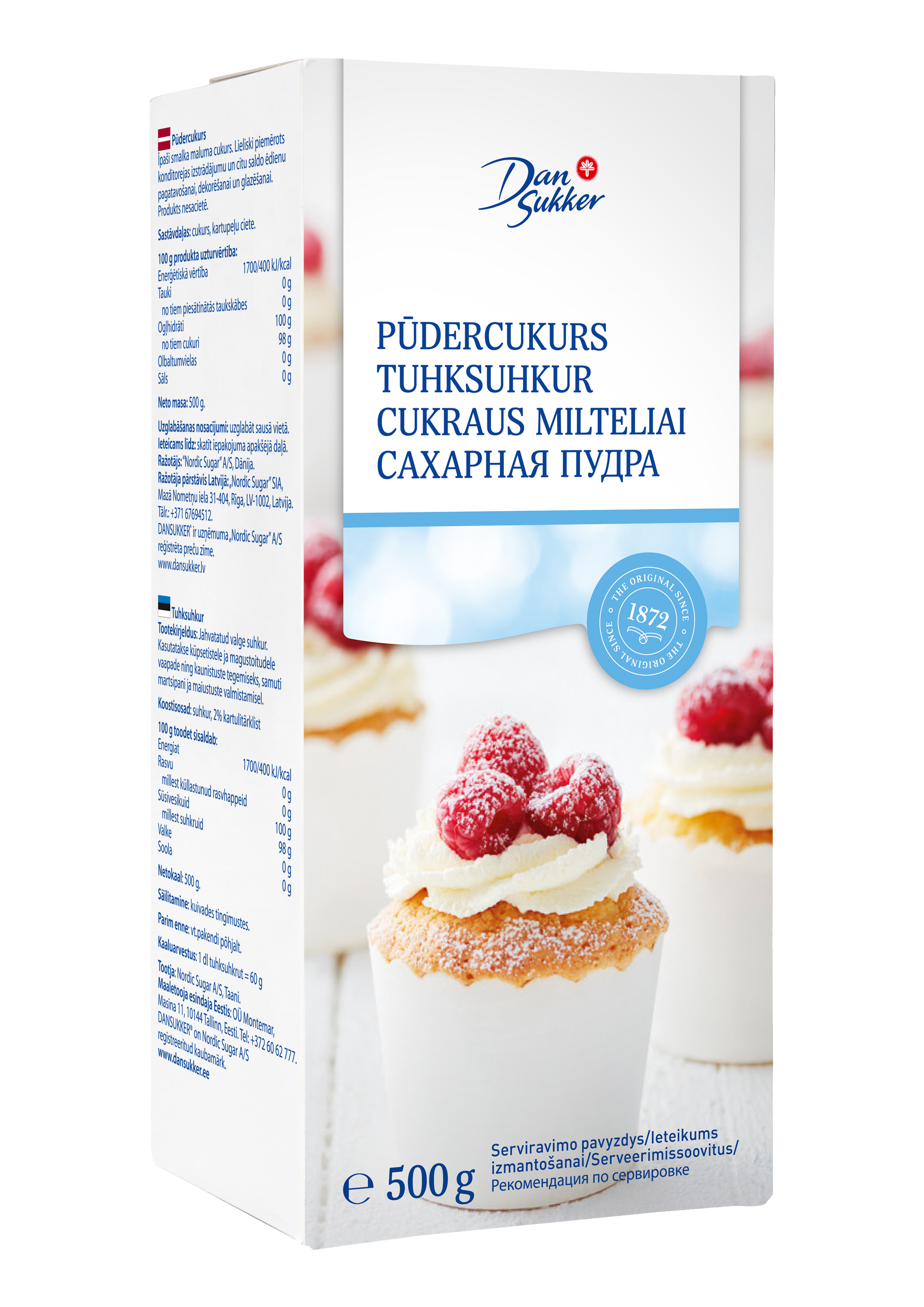 Pūdercukurs DAN SUKKER, 500g