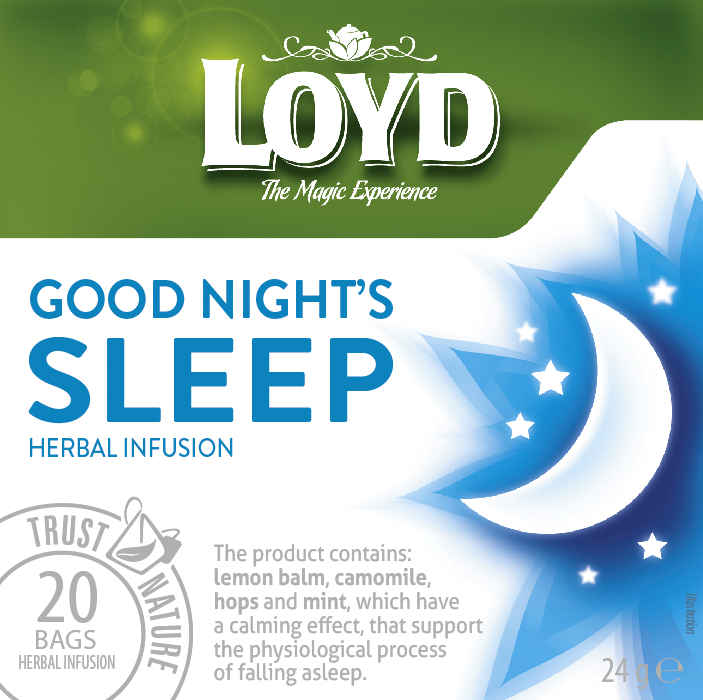 Zaļā tēja LOYD Pyramids Good Night Sleep, 20x1,2 g