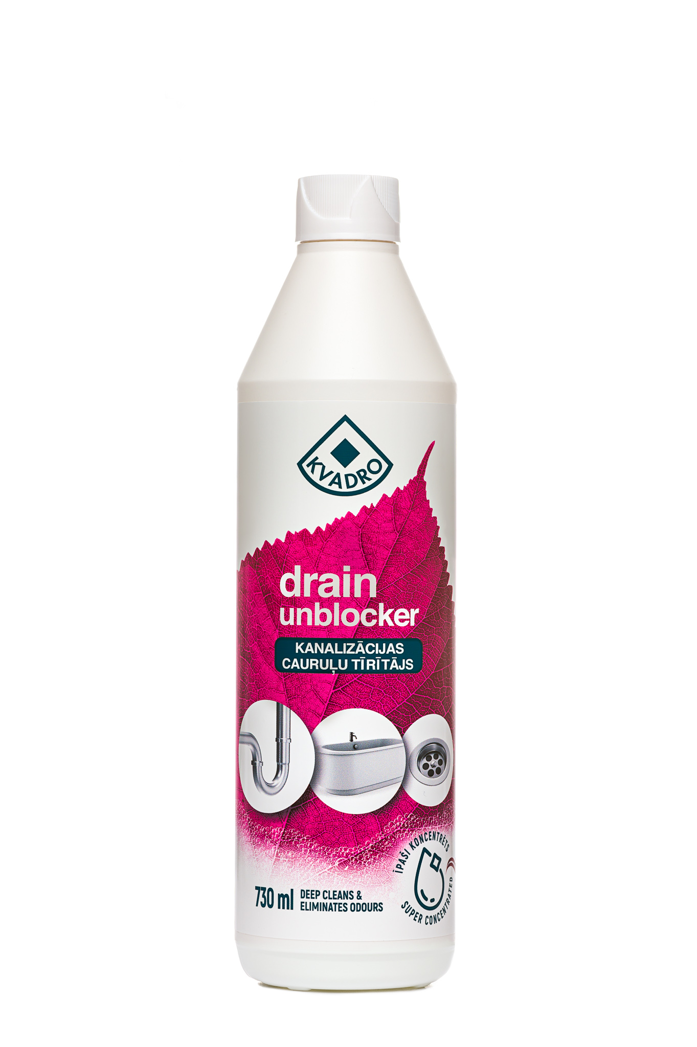 Kanalizācijas cauruļu tīrītājs KVADRO, 730ml