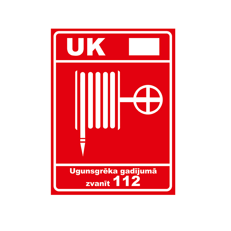Uzlīme Ugunsdzēsības krāns+nr.+tel., izmērs 15x21 cm