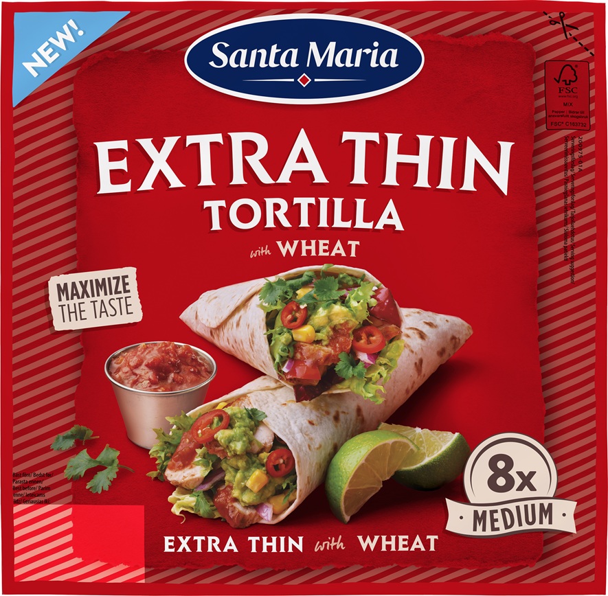 Kviešu tortilja, īpaši plāna 244g, Santa Maria