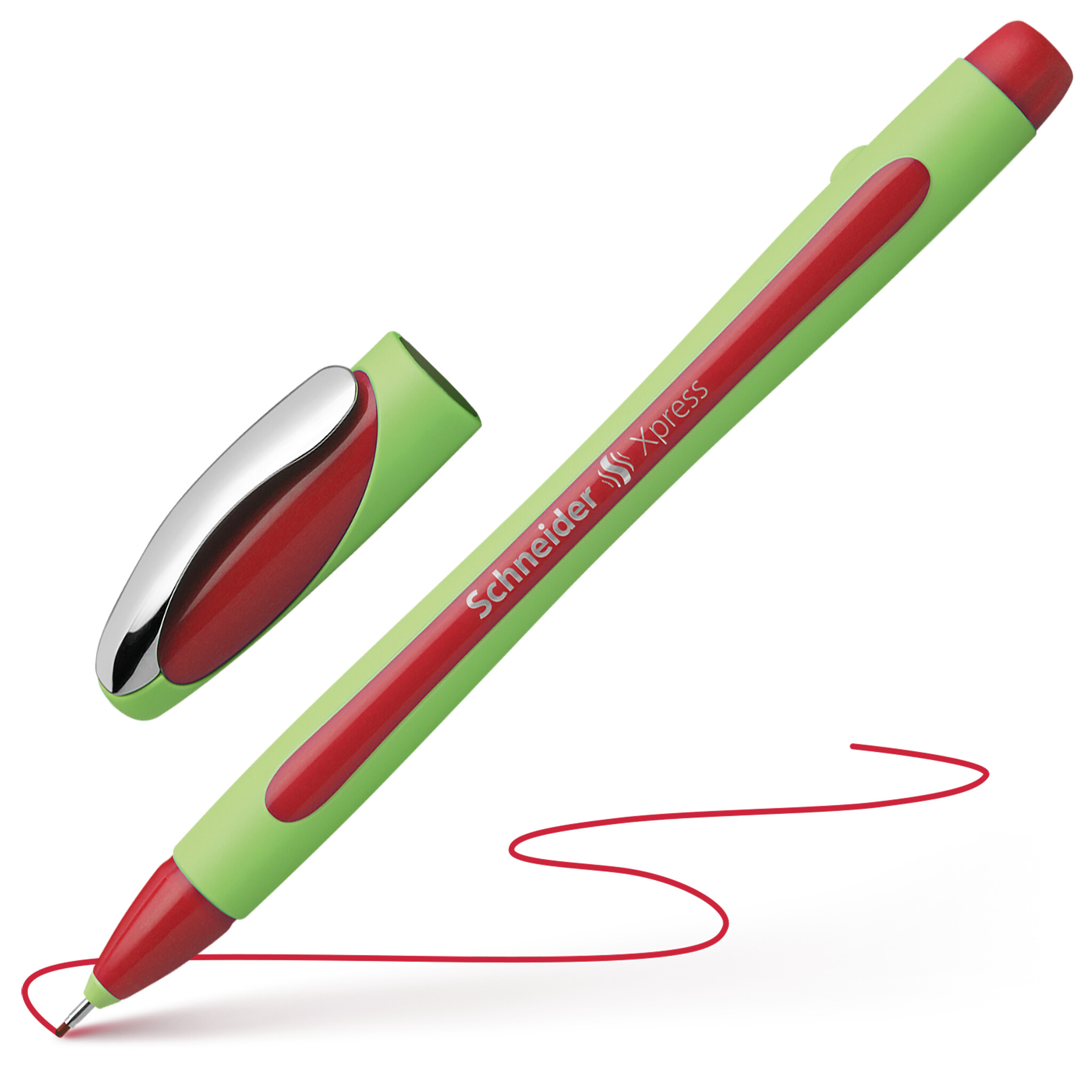 Pildspalva liners SCHNEIDER XPRESS 0.8mm, zaļš korpuss, sarkana tinte