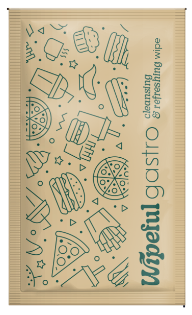 Mitrās salvetes WIPEFUL Gastro Kraft, 6x10cm, 1000gab