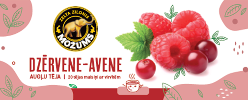 Augļu tēja MOŽUMS Dzērveņu-Aveņu, ar virvīti maisiņos, 20x1.5g