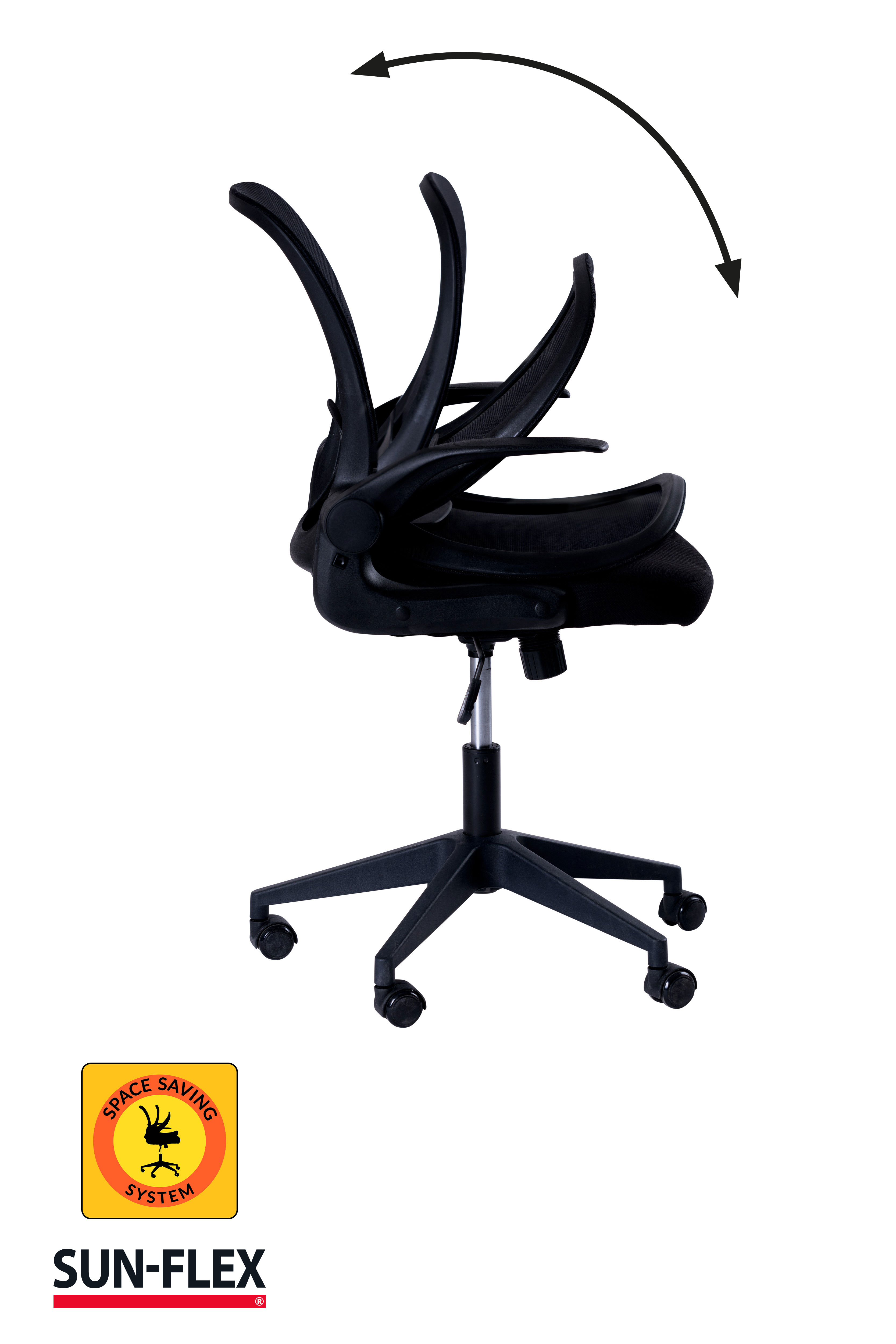 Regulējama augstuma krēsls SUN-FLEX®HIDEAWAY krēsls, 91-101 cm, melns