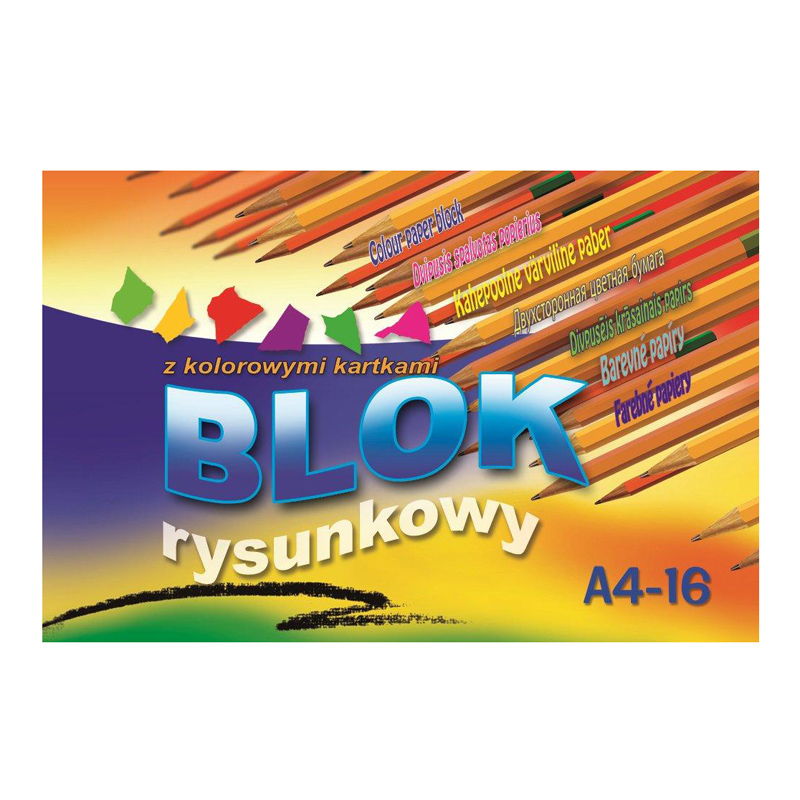 Krāsains papīrs KRESKA A4  16 loksnes (8 krāsas x 2), divpusēja