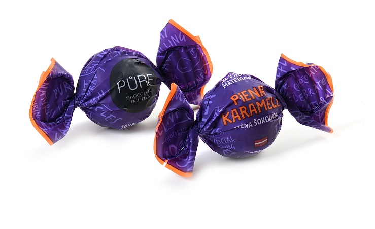 Piena šokolādes trifeles ar kraukšķīgo karameles krēma pildījumu 1kg