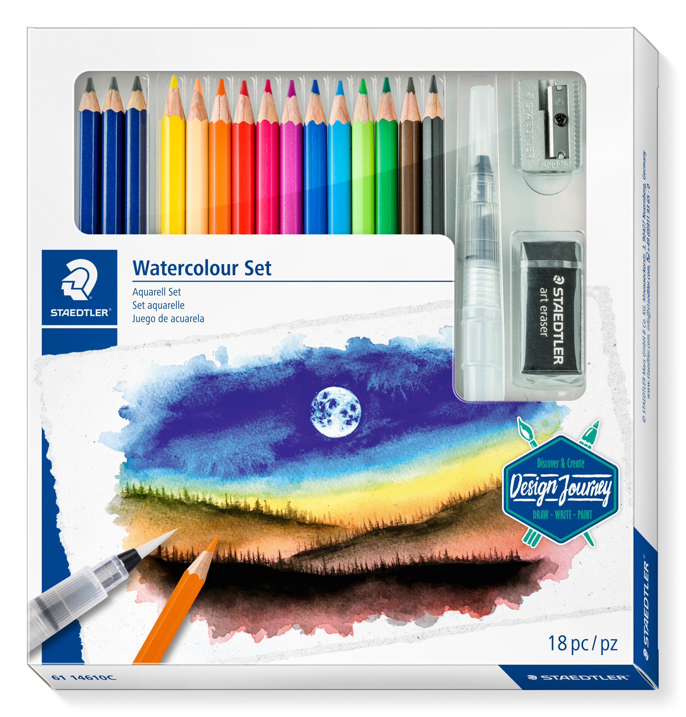 Zīmuļi ar akvareļu effektu STAEDTLER 146 10C, 12 krāsas