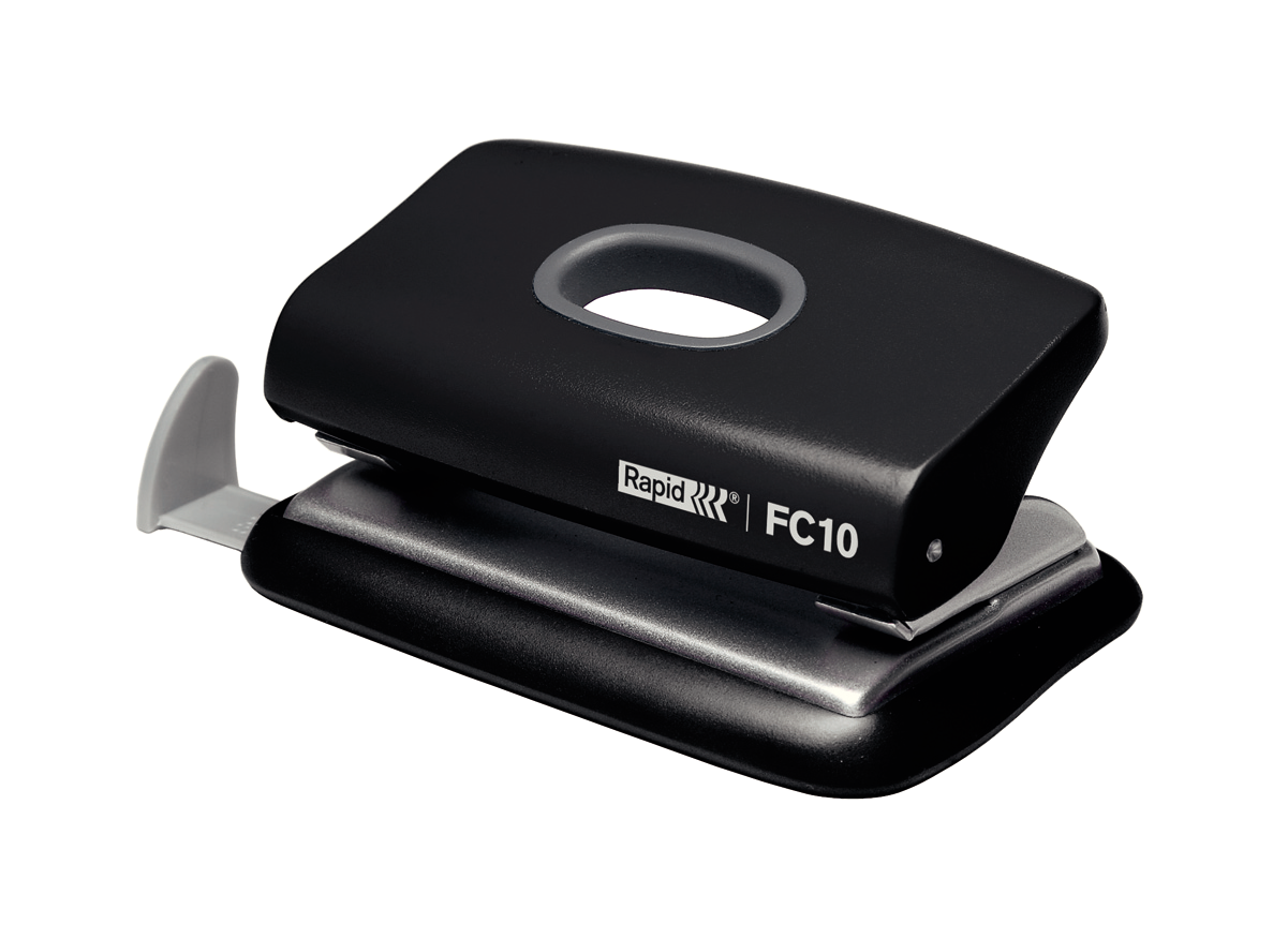 Caurumotājs Hole Punch Rapid FC10 Mini 2, caurumo līdz 10 lapam, melns