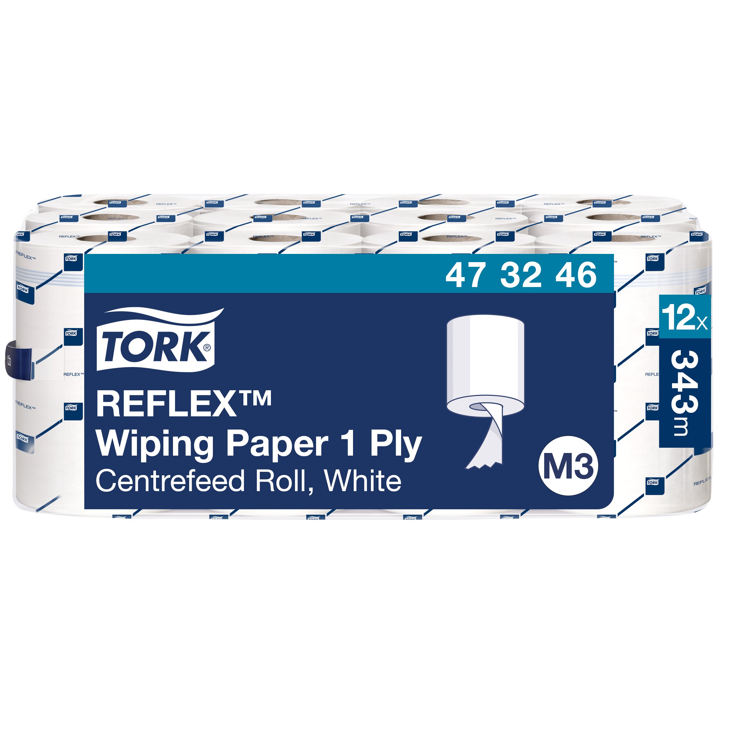 Papīra dvieļi TORK Advanced Reflex Mini M3, 1.sl., 343 lapiņas rullī, 19.8 x 35 cm, 120 m/rullī, baltā krāsā