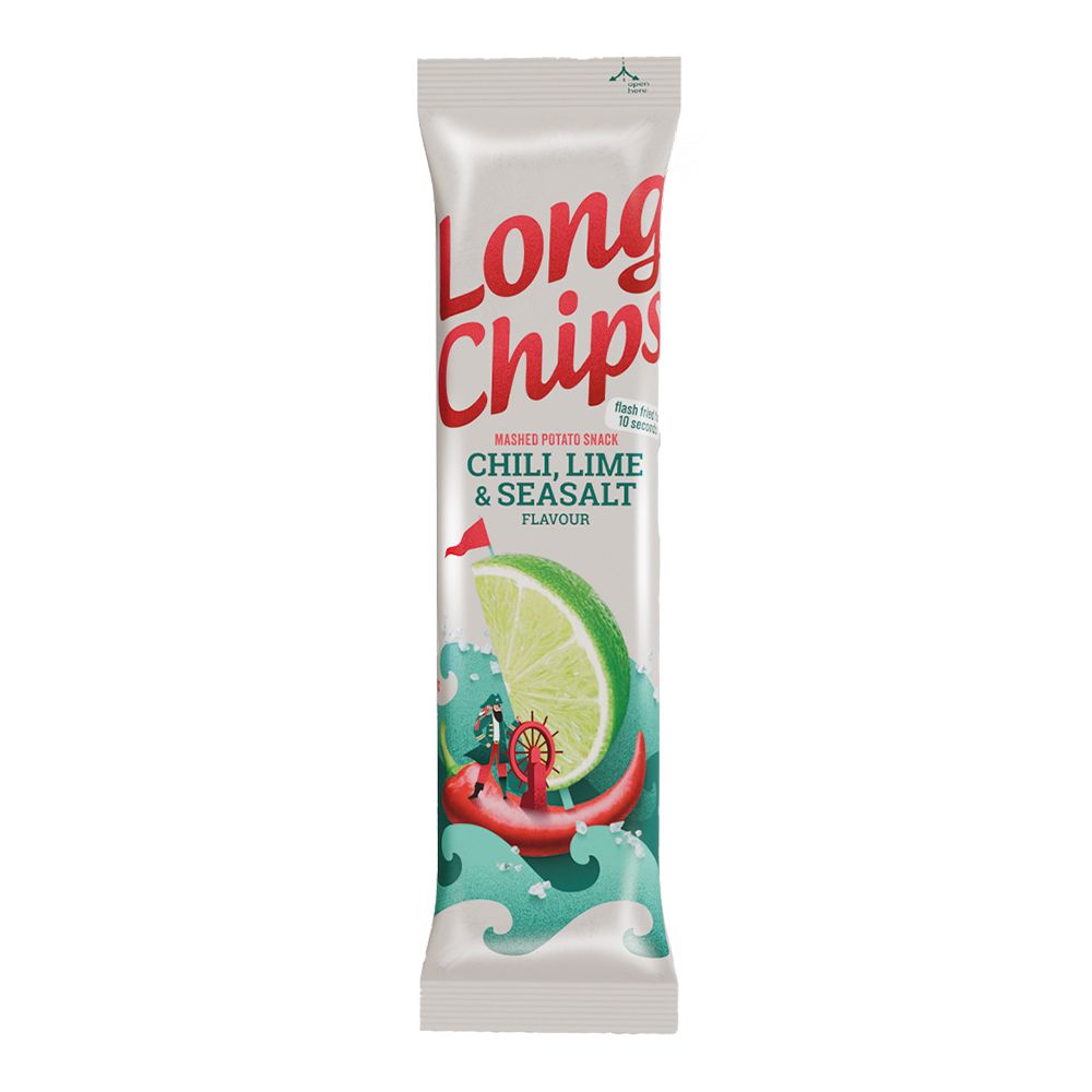Kartupeļu plāksnes LONGCHIPS ar čilli, laimu un jūras sāli, 75g