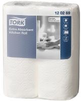 Roku dvieļi TORK Premium Kitchen, 2 sl., 64 lapiņas rullī, 24 cm x 15.4 m, baltā krāsā, 2 gab./iepak.