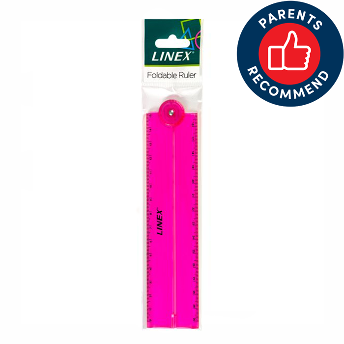 Lineāls LINEX Folden 15/30 cm, rozā