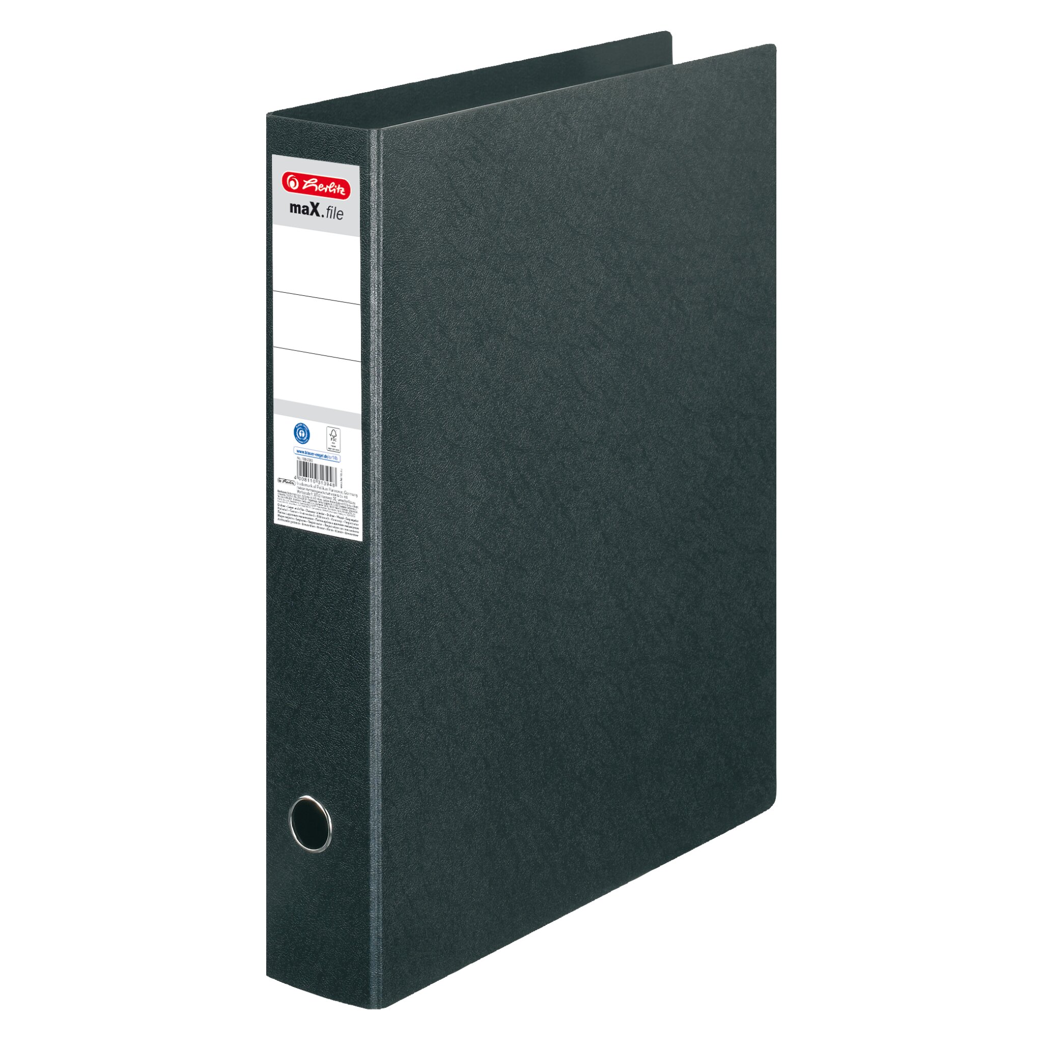 Mape reģistru HERLITZ maX.file, kartona, A3, 7,5 cm, melna