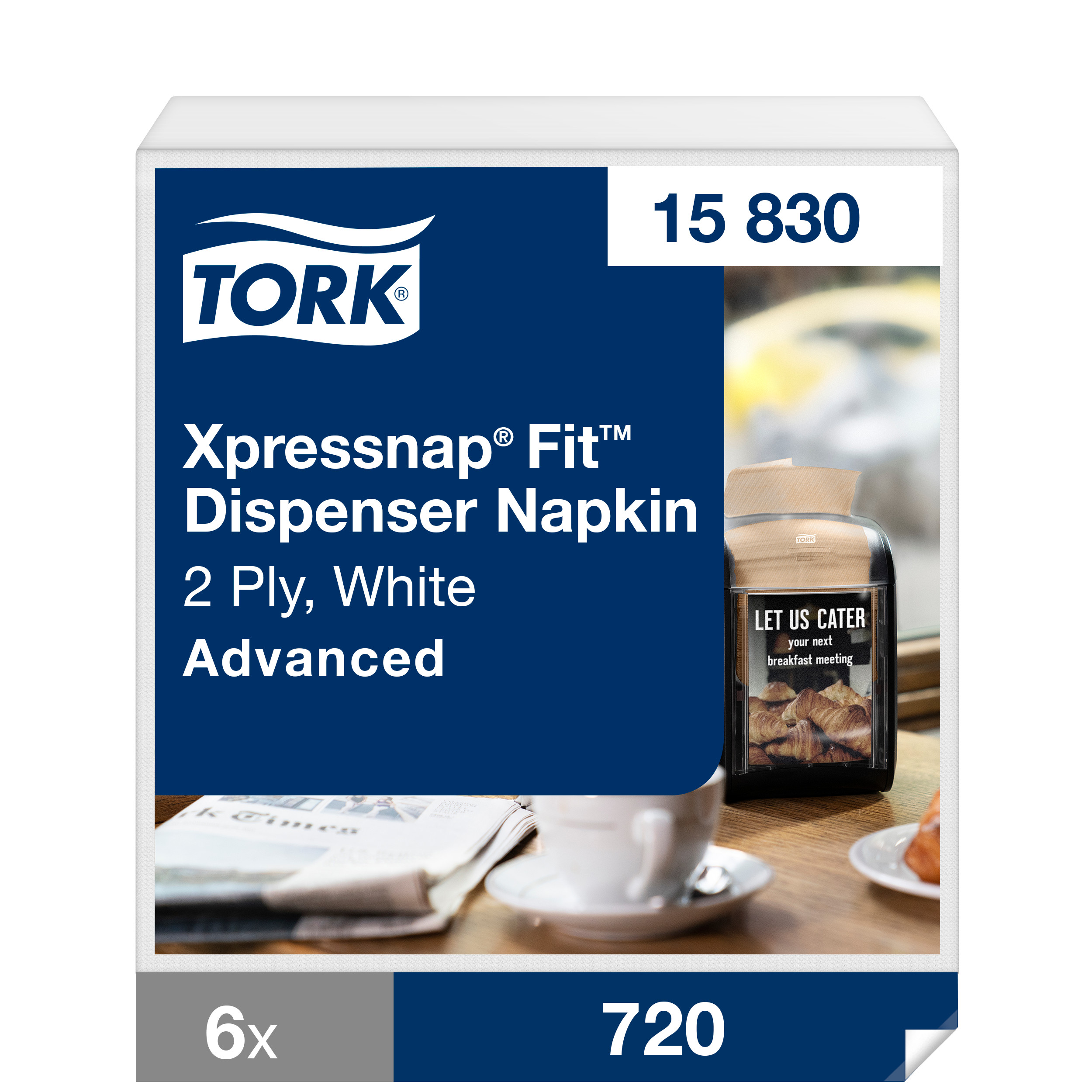 Baltas dozatoru salvetes N14 TORK Xpressnap, 720 salvetes
